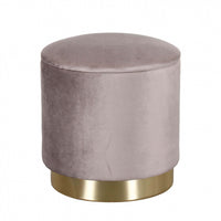 POUF CONTENITORE ROTONDO IN VELLUTO TORTORA