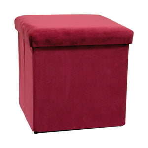 POUF CUBO 32x32x32 PIEGH.VELL BORDX