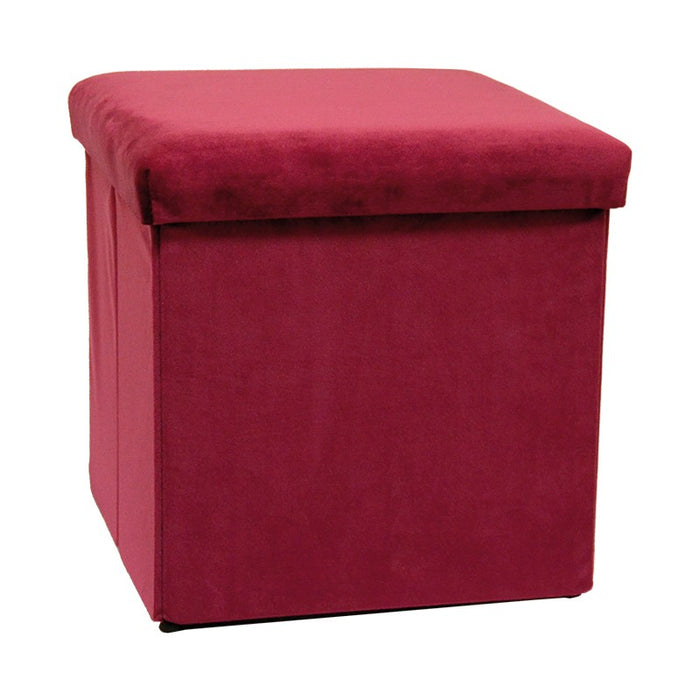 POUF CUBO 32x32x32 PIEGH.VELL BORDX