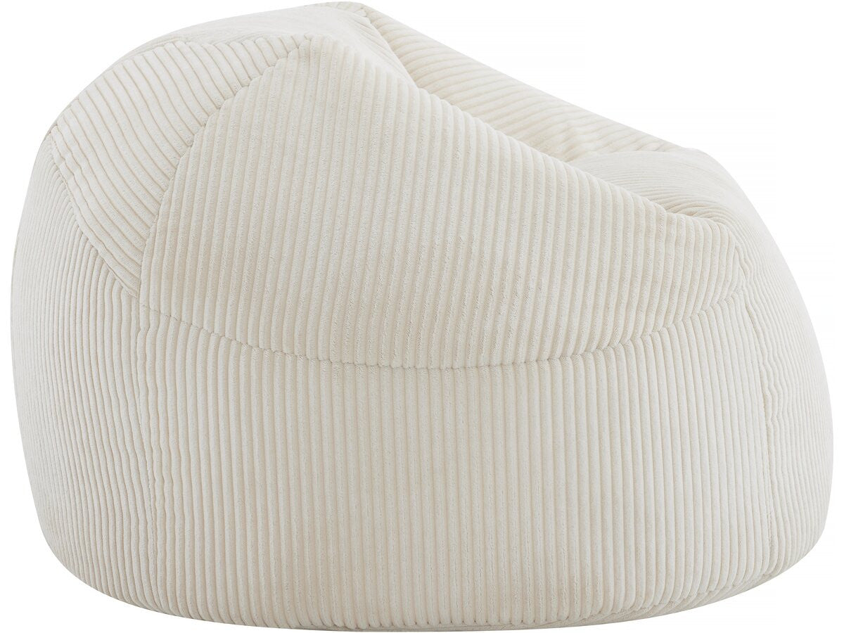Pouf in velluto a coste "Cusco" - 80 x 74 x 49 cm - Beige