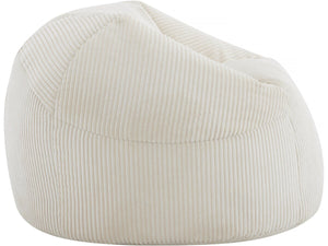 Pouf in velluto a coste "Cusco" - 80 x 74 x 49 cm - Beige