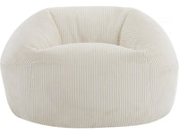 Pouf in velluto a coste "Cusco" - 80 x 74 x 49 cm - Beige