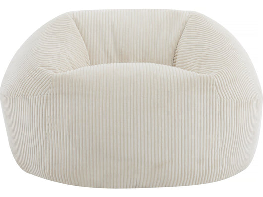 Pouf in velluto a coste "Cusco" - 80 x 74 x 49 cm - Beige