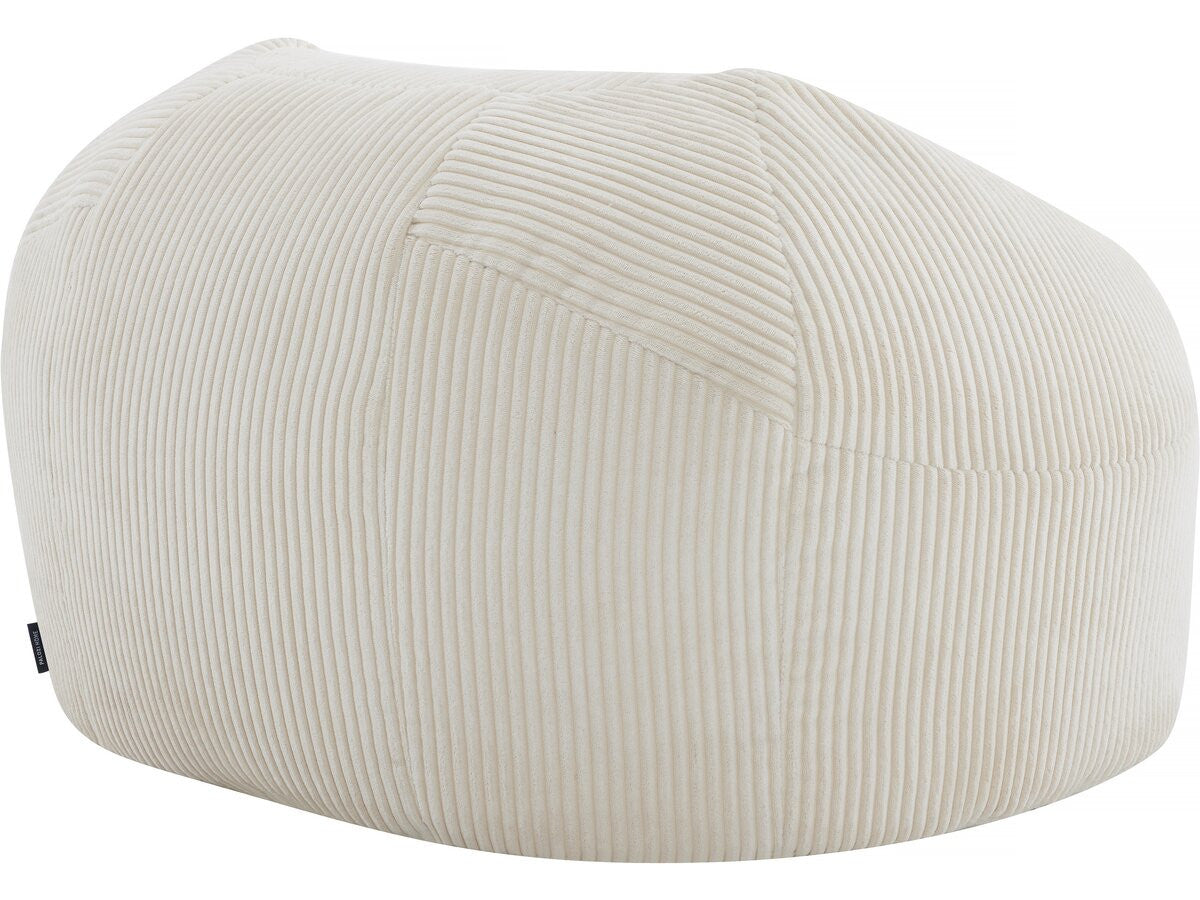 Pouf in velluto a coste "Cusco" - 80 x 74 x 49 cm - Beige