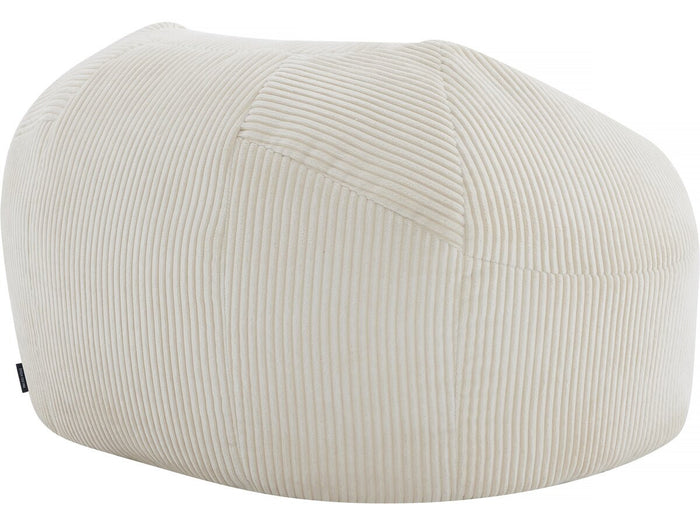 Pouf in velluto a coste "Cusco" - 80 x 74 x 49 cm - Beige