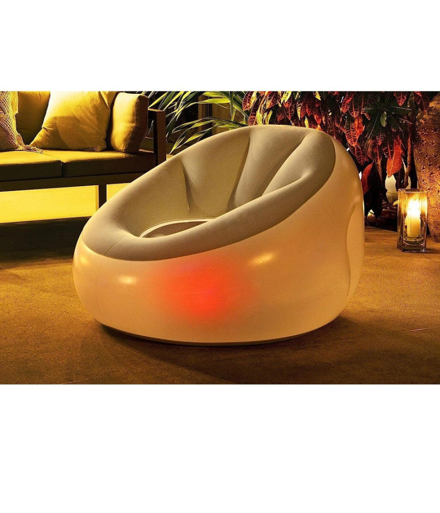 Pouf Gonfiabile Rotondo Con Luce Led Integrata 102 X 97 X 71 Cm Multicolor 75086         