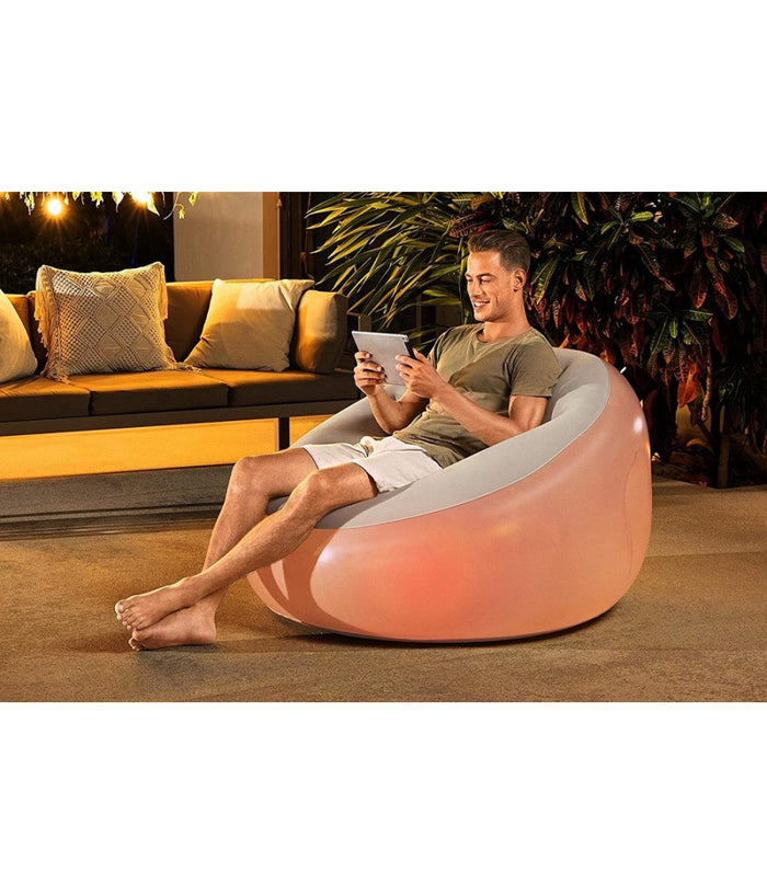 Pouf Gonfiabile Rotondo Con Luce Led Integrata 102 X 97 X 71 Cm Multicolor 75086         