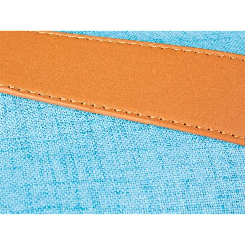 Pouf Inter Link con contenitore e maniglia in ecopelle colore azzurro