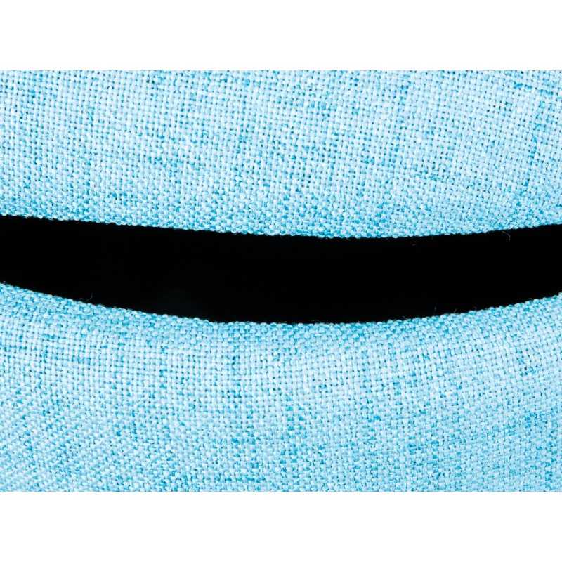 Pouf Inter Link con contenitore e maniglia in ecopelle colore azzurro