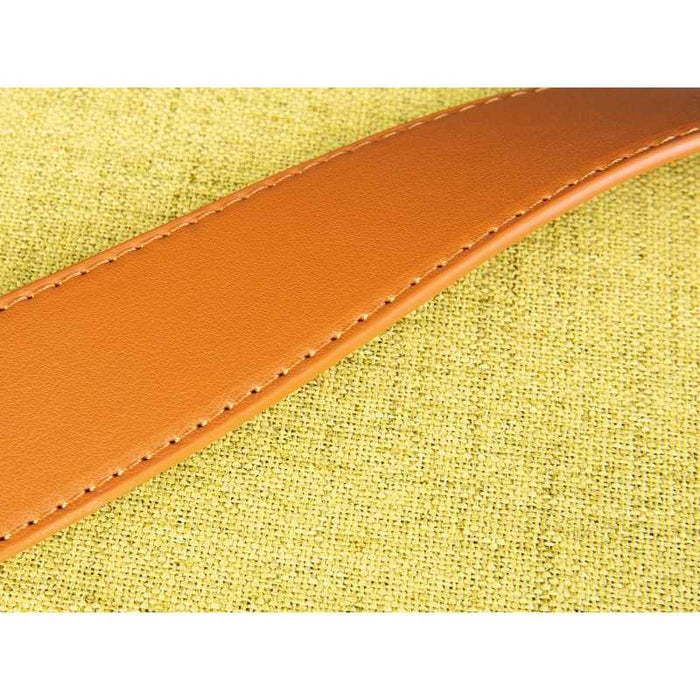 Pouf Inter Link con contenitore e maniglia in ecopelle colore giallo-verde