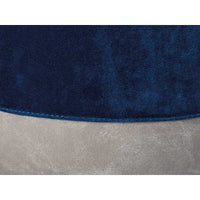 Pouf Inter Link in velluto blu e grigio con maniglia in ecopelle