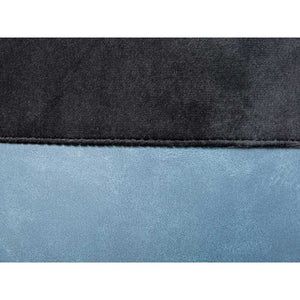 Pouf Inter Link in velluto nero e azzurro  con maniglia in ecopelle
