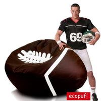 Pouf pallone rugby in ecopelle dim 130 x 65