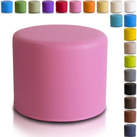 Pouf Poggiapiedi Sgabello Cilindro in Ecopelle 40x50