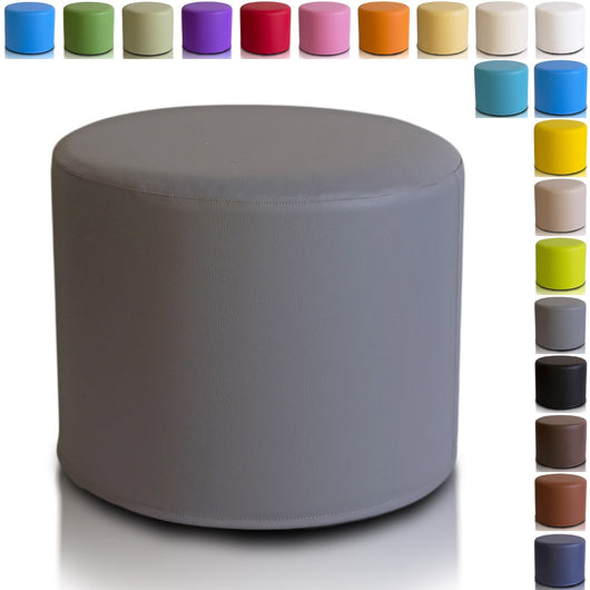 Pouf Poggiapiedi Sgabello Cilindro in Ecopelle 40x50