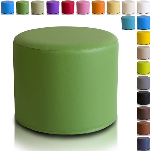 Pouf Poggiapiedi Sgabello Cilindro in Ecopelle 40x50
