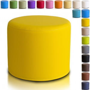 Pouf Poggiapiedi Sgabello Cilindro in Ecopelle 40x50