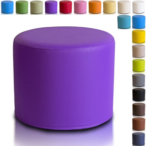 Pouf Poggiapiedi Sgabello Cilindro in Ecopelle 40x50