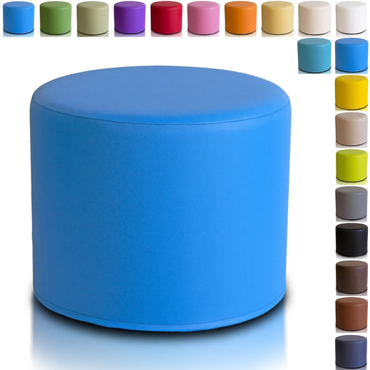 Pouf Poggiapiedi Sgabello Cilindro in Ecopelle 40x50