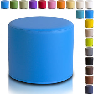 Pouf Poggiapiedi Sgabello Cilindro in Ecopelle 40x50