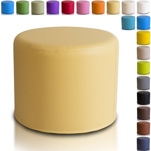 Pouf Poggiapiedi Sgabello Cilindro in Ecopelle 40x50