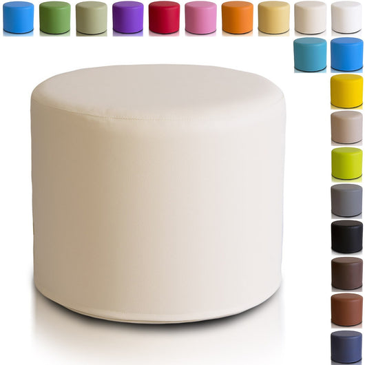 Pouf Poggiapiedi Sgabello Cilindro in Ecopelle 40x50