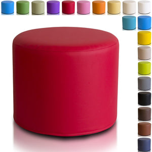 Pouf Poggiapiedi Sgabello Cilindro in Ecopelle 40x50