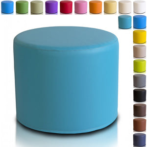 Pouf Poggiapiedi Sgabello Cilindro in Ecopelle 40x50