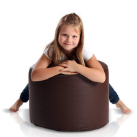 Pouf Poggiapiedi Sgabello Cilindro in Ecopelle 40x55