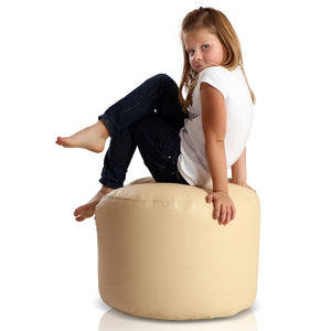 Pouf Poggiapiedi Sgabello Cilindro in Ecopelle 40x55