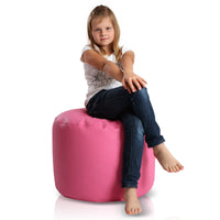 Pouf Poggiapiedi Sgabello Cilindro in Ecopelle 40x55