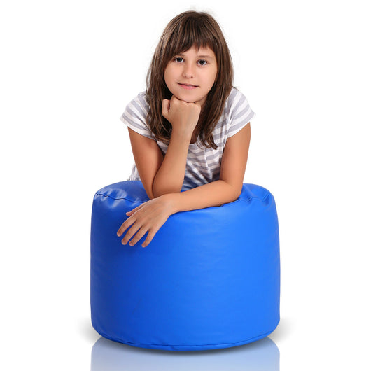 Pouf Poggiapiedi Sgabello Cilindro in Ecopelle 40x55