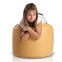 Pouf Poggiapiedi Sgabello Cilindro in Ecopelle 40x55