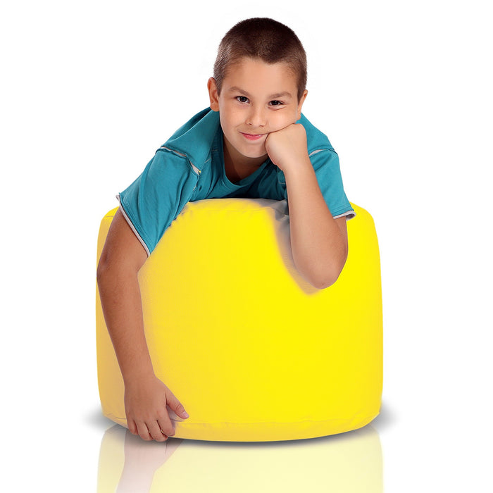 Pouf Poggiapiedi Sgabello Cilindro in Ecopelle 40x55