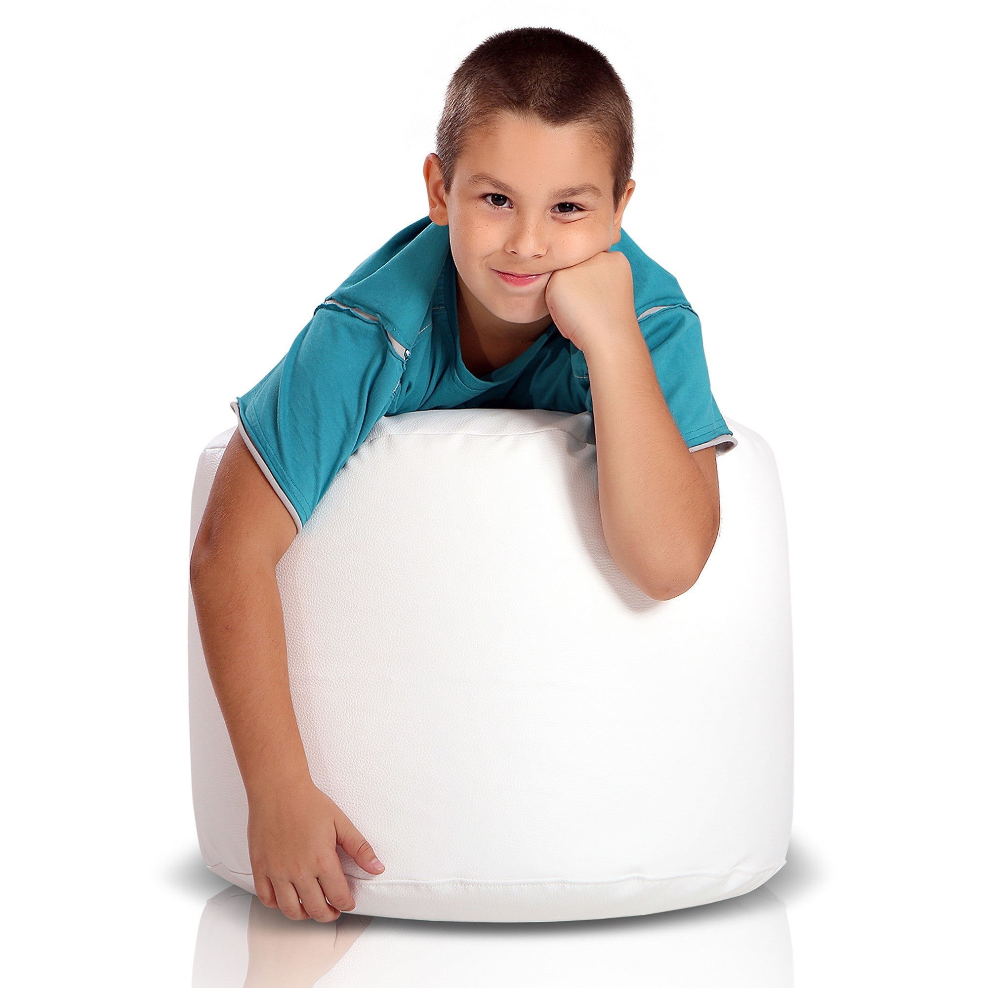 Pouf Poggiapiedi Sgabello Cilindro in Ecopelle 40x55