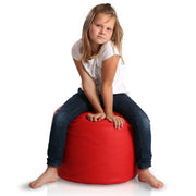 Pouf Poggiapiedi Sgabello Cilindro in Ecopelle 40x55