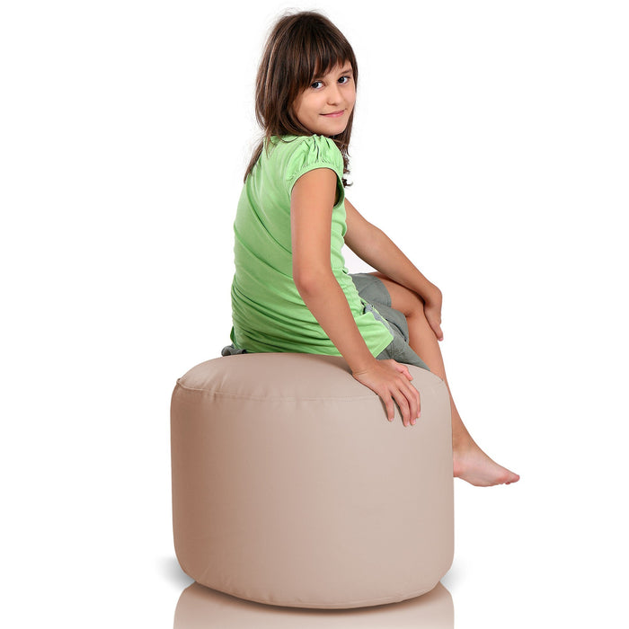 Pouf Poggiapiedi Sgabello Cilindro in Ecopelle 40x55