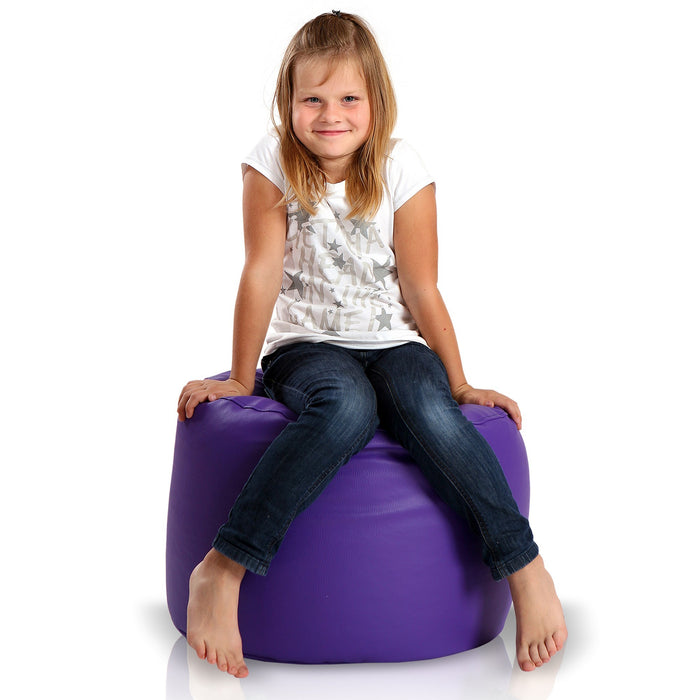 Pouf Poggiapiedi Sgabello Cilindro in Ecopelle 40x55