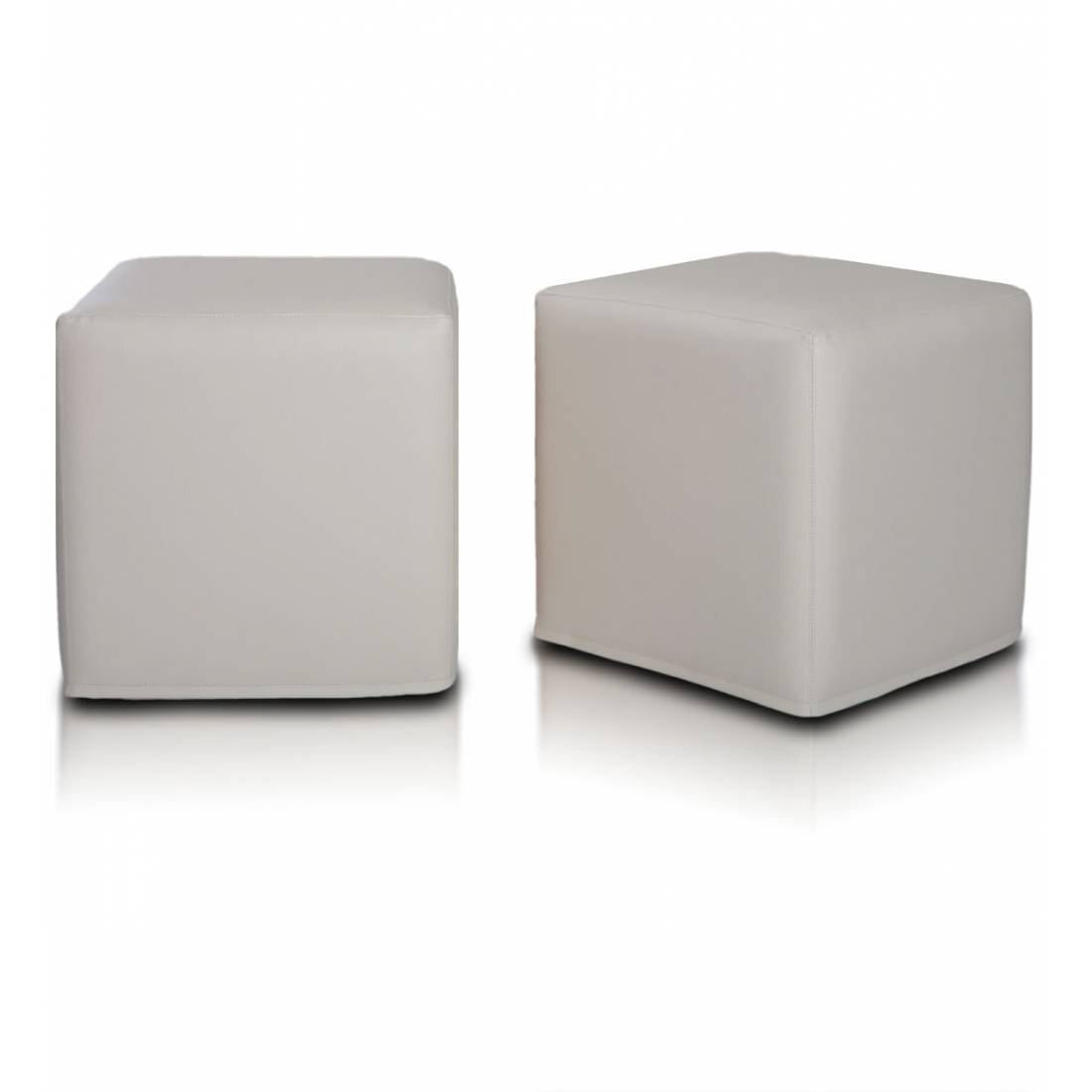 Pouf Poggiapiedi Sgabello Quadrato in Ecopelle 40x40