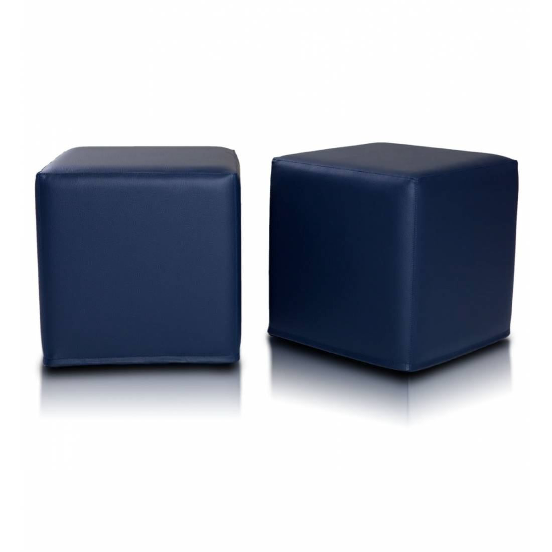 Pouf Poggiapiedi Sgabello Quadrato in Ecopelle 40x40