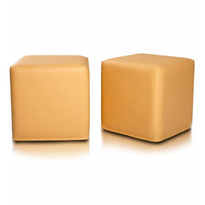 Pouf Poggiapiedi Sgabello Quadrato in Ecopelle 40x40