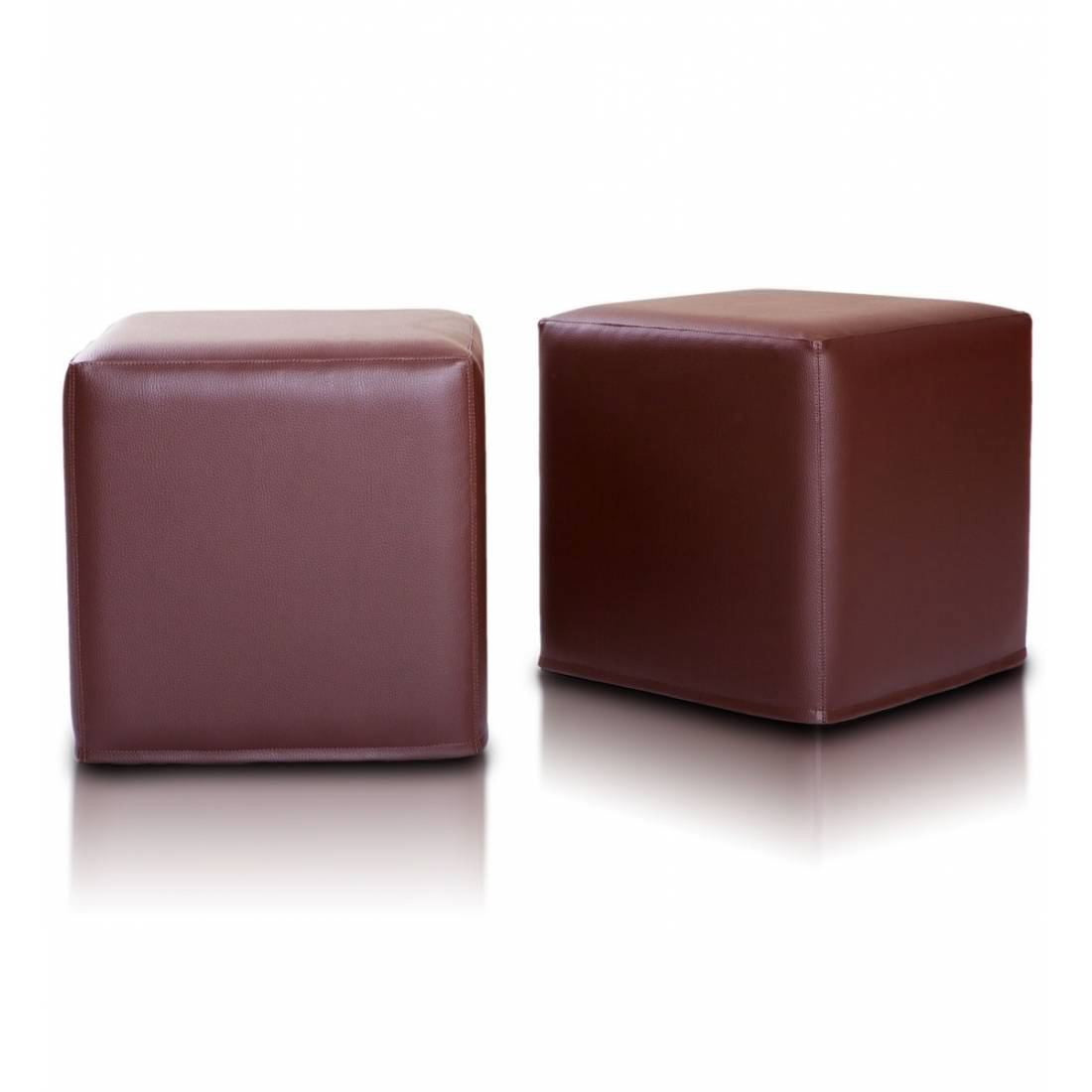Pouf Poggiapiedi Sgabello Quadrato in Ecopelle 40x40