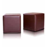 Pouf Poggiapiedi Sgabello Quadrato in Ecopelle 40x40