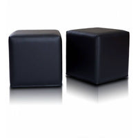 Pouf Poggiapiedi Sgabello Quadrato in Ecopelle 40x40