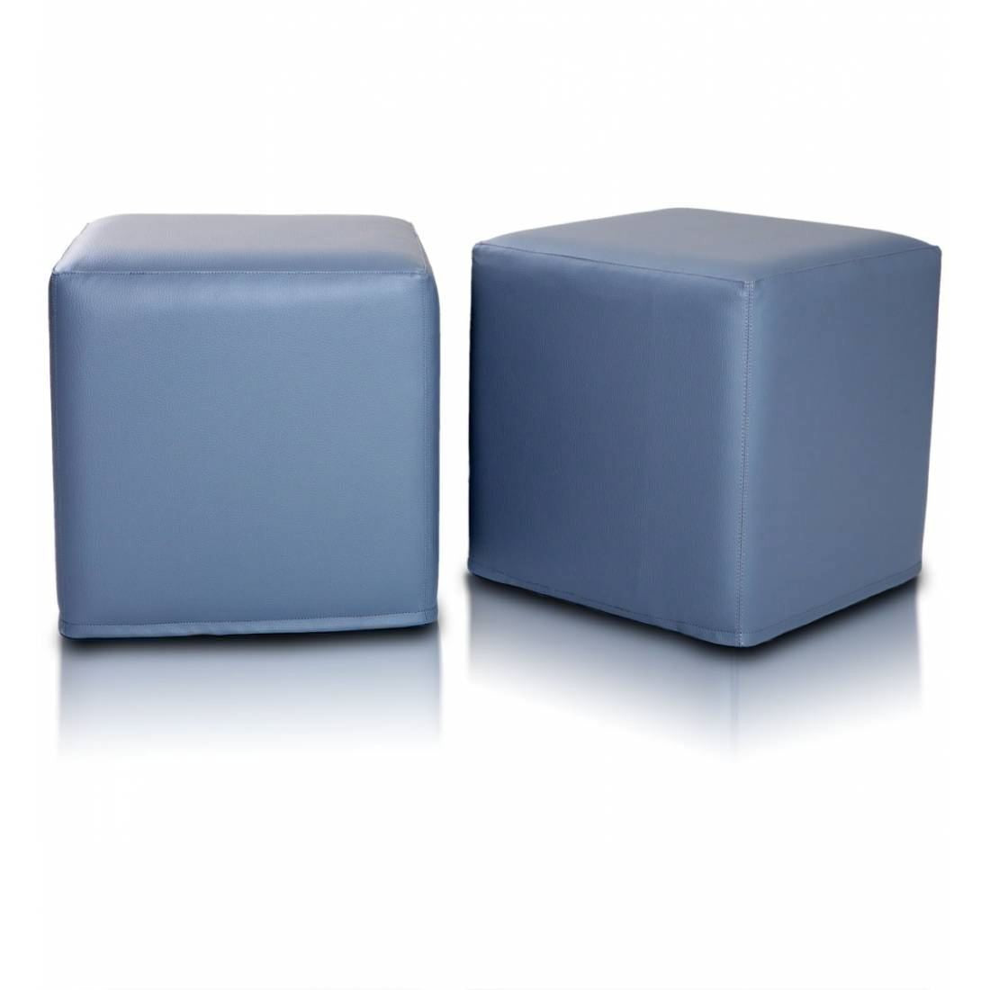 Pouf Poggiapiedi Sgabello Quadrato in Ecopelle 40x40