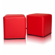 Pouf Poggiapiedi Sgabello Quadrato in Ecopelle 40x40