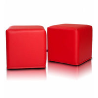 Pouf Poggiapiedi Sgabello Quadrato in Ecopelle 40x40
