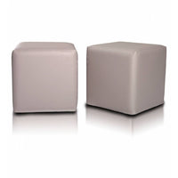 Pouf Poggiapiedi Sgabello Quadrato in Ecopelle 40x40