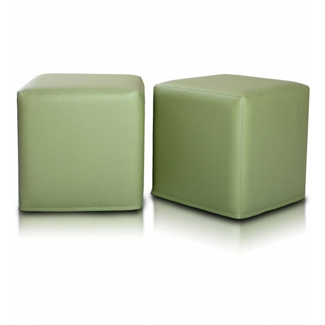 Pouf Poggiapiedi Sgabello Quadrato in Ecopelle 40x40