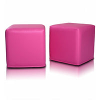 Pouf Poggiapiedi Sgabello Quadrato in Ecopelle 40x40